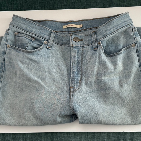 Women's Levi's Classic Straight Sz 8 Light Blue Wash - Picture 5 of 7